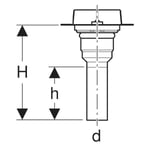 Juego de instalación Geberit para canales de ducha de la línea CleanLine, instalación entre plantas: d=50mm